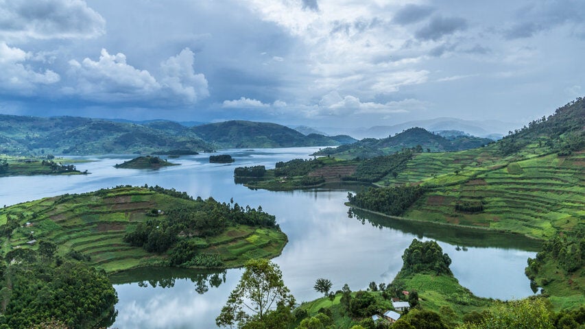 Bunyonyi lake in Uganda